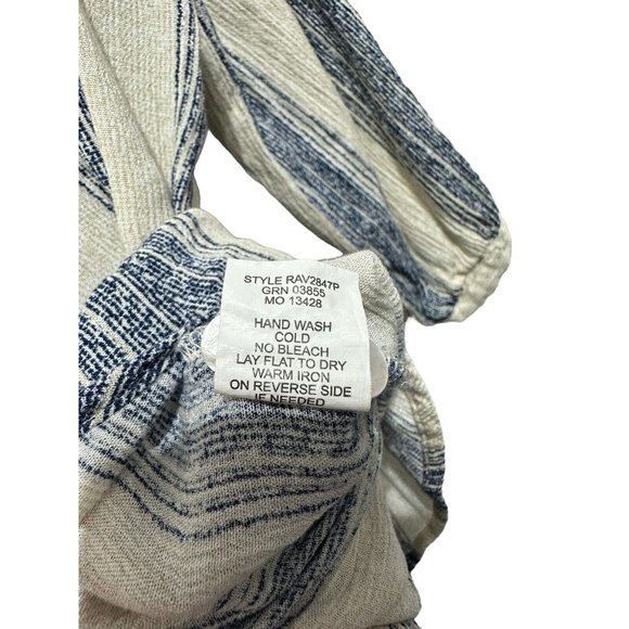 Figueroa And Flower Peasant Top Womens Petite Medium Floral Striped‎ Short Boho - Picture 6 of 10